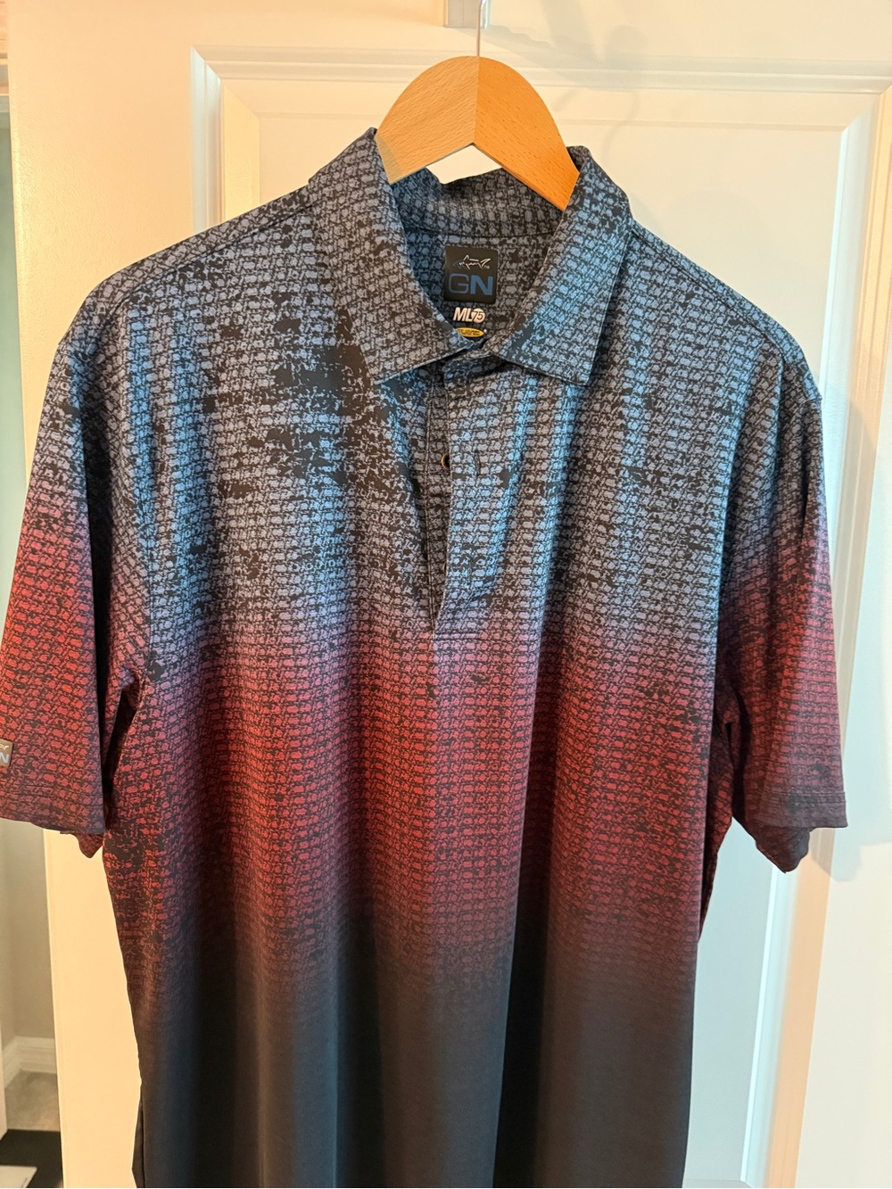 Greg Norman Collection Men’s Gradient Polo in Blue and Red